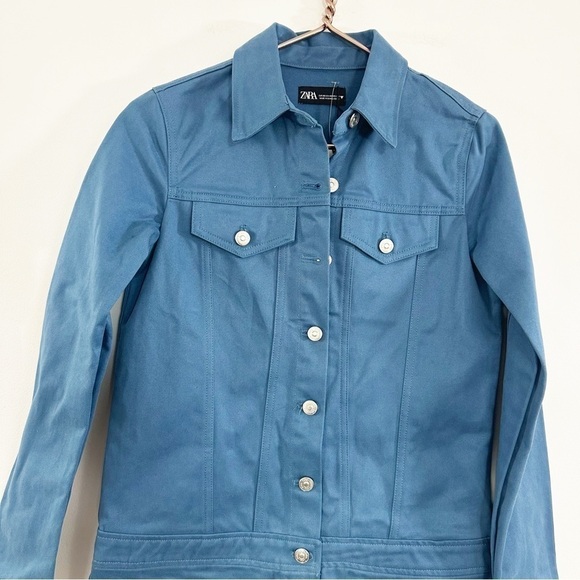 Zara Women’s XS Blue Denim Button Fromt Mini Dress New - Picture 4 of 5